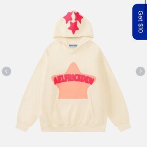 Aelfric Eden Cream and Pink Color-Blocked Hoodie